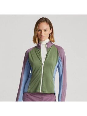 RLX Golf Ralph Lauren Women's XXS Color-Blocked Jersey Full-Zip Jacket NWT $168